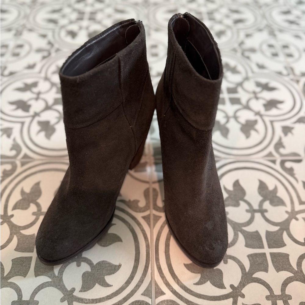 Arturo Chiang- Dark Brown Suede Ankle Boots